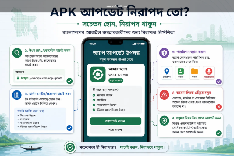 VK8 APK Update Prompt দেখলে কী করবেন: Source, Permission ও Fake Link Checklist