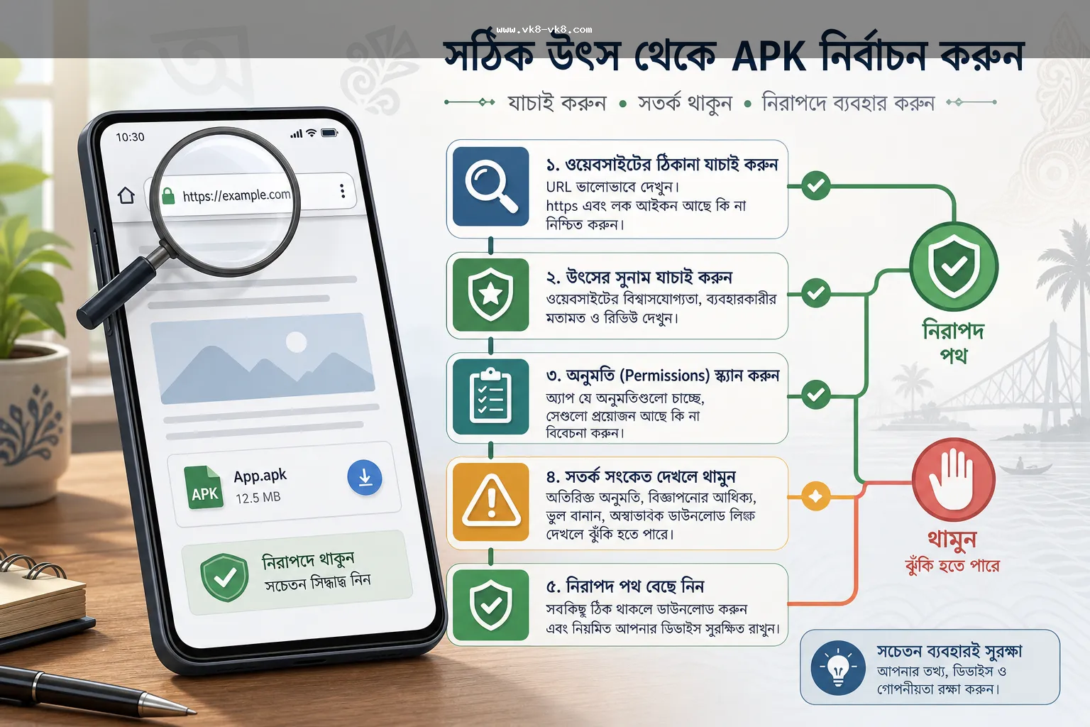 VK8 App APK source decision path checklist for Bangladesh users