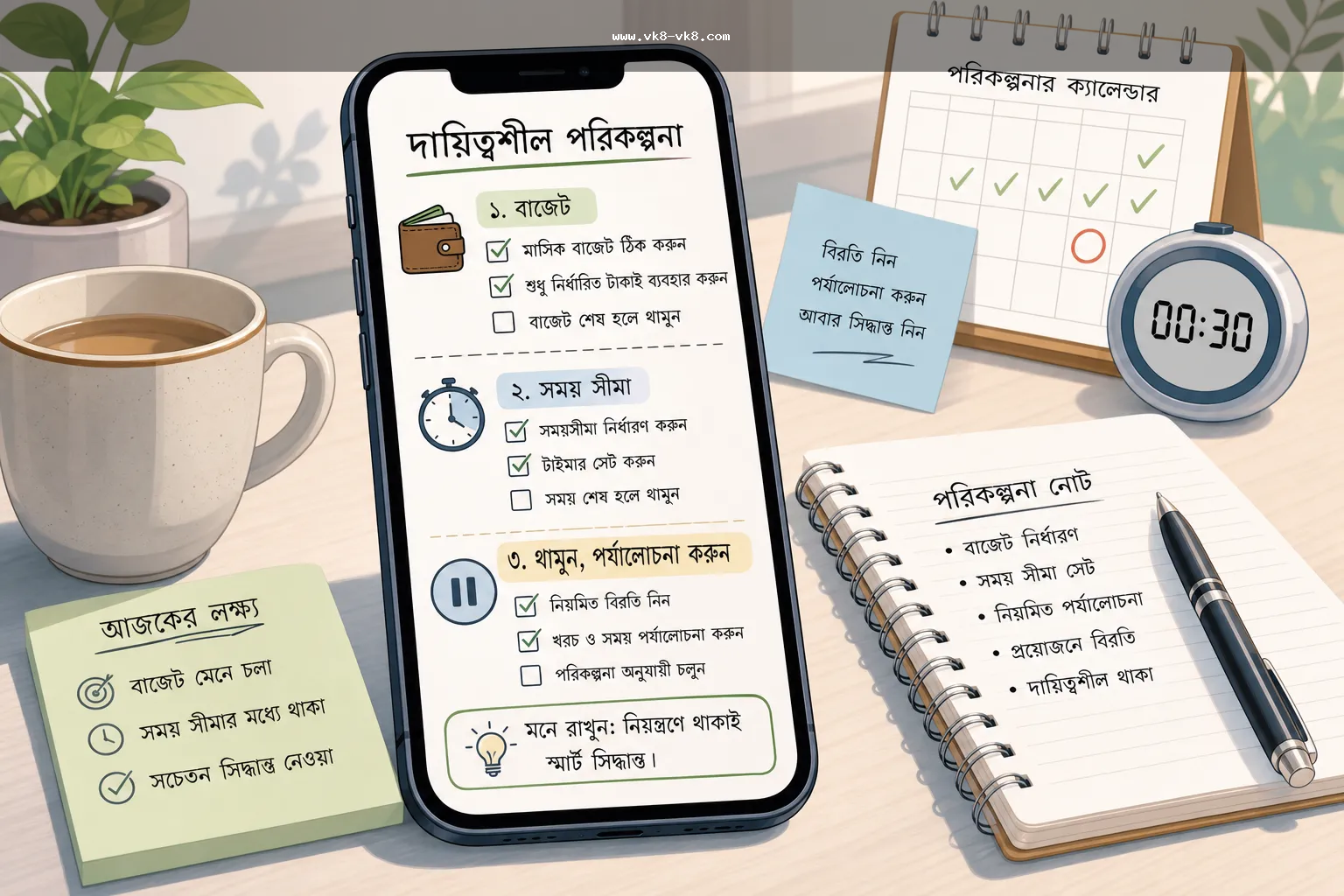 VK8 budget ও time limit checklist for Bangladesh users