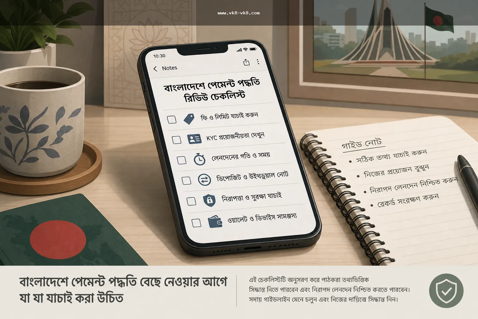 VK8 payment method review checklist for Bangladesh users