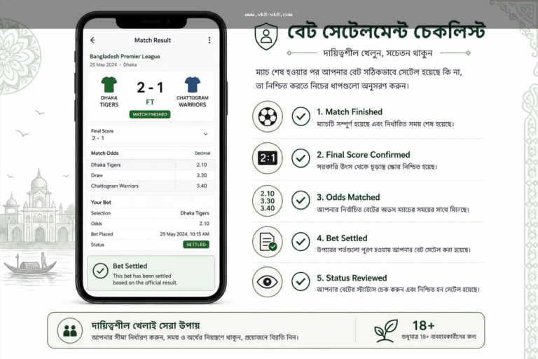 VK8 Sports Settlement হলে কী যাচাই করবেন: Odds, Result ও Dispute Record Checklist
