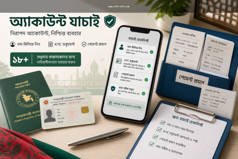 VK8 Account Verification Checklist: Name Match, KYC, Payment Proof ও Withdrawal Risk
